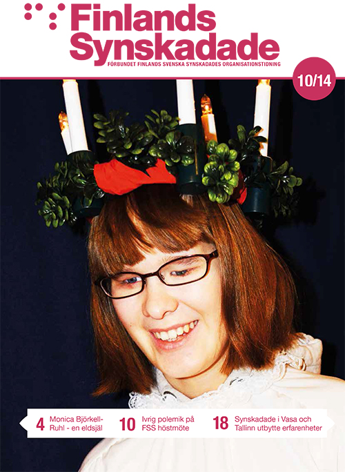 Pärmbild till Finlands Synskadade nummer 10, lucia Eeva Lusenius