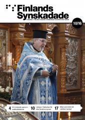 Pärmbild. Sergius Colliander håller predikan klädd i ortodoxa prästkläder.